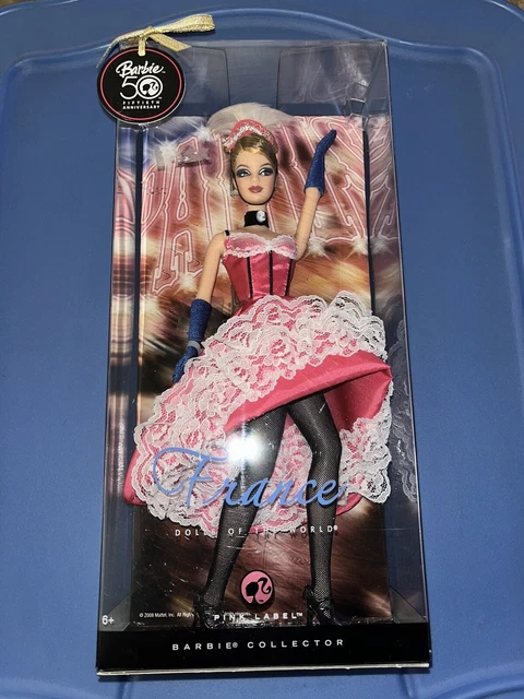 2008 Barbie Dolls Of The World France PINK LABEL 50th Anniversary New In Box