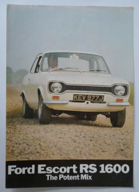 FORD ESCORT RS1600 orig 1970 1971 UK Mkt Sales Brochure - RS 1600 AVO