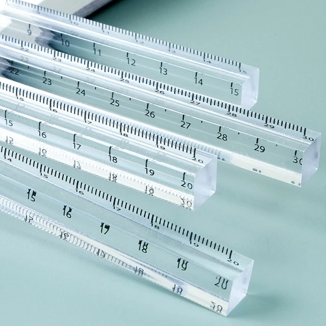 TRANSPARENT PLASTIC RULER Measuring Range 0-12 Inches Straight Ruler ...
