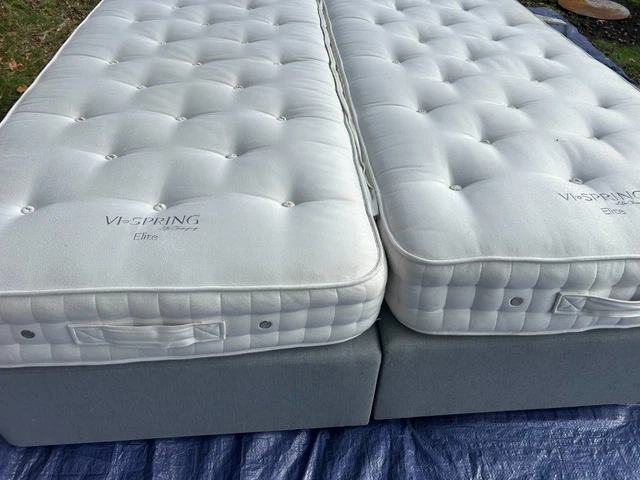 BRITISH HANDMADE VI Spring 6ft Super king Zip & Link Divan Bed Mattress ...