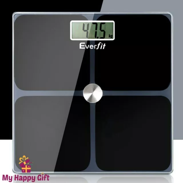 Everfit Body Fat Bathroom Scale Digital Weighing Scales Tracker Home Gym 180KG
