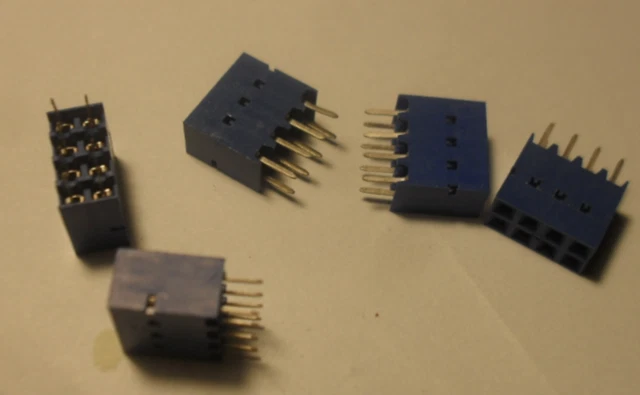 Lot De 5 Connecteurs PCB DIP 2x4 Contacts Dorés - Pour Circuits électroniques