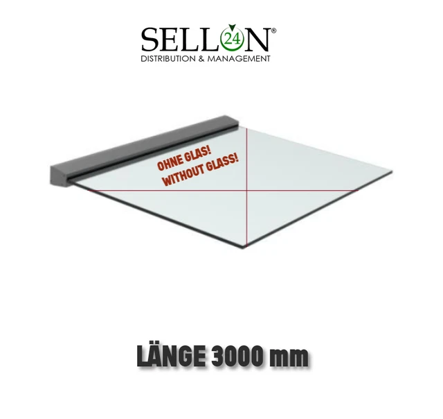 Auvent En Verre Avec Support Inox V2A 100 Cm - Bayram, Neuf, Pour Entrée
