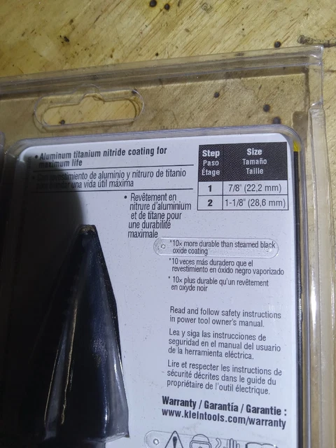 Klein Tools KTSB11 Double Fluted Step Drill Bit #11 3