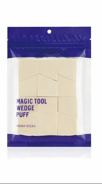 Paquete de 2 cosméticos coreanos Holika Holika Magic Tool Wedge Puff (12 piezas por paquete)