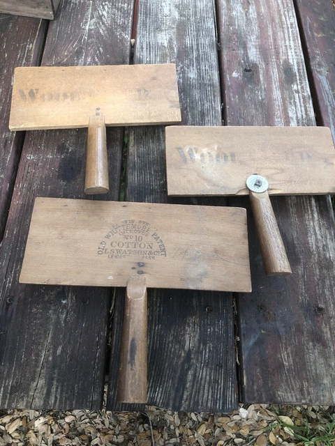 3 old cotton carders. 1 is Whittemore