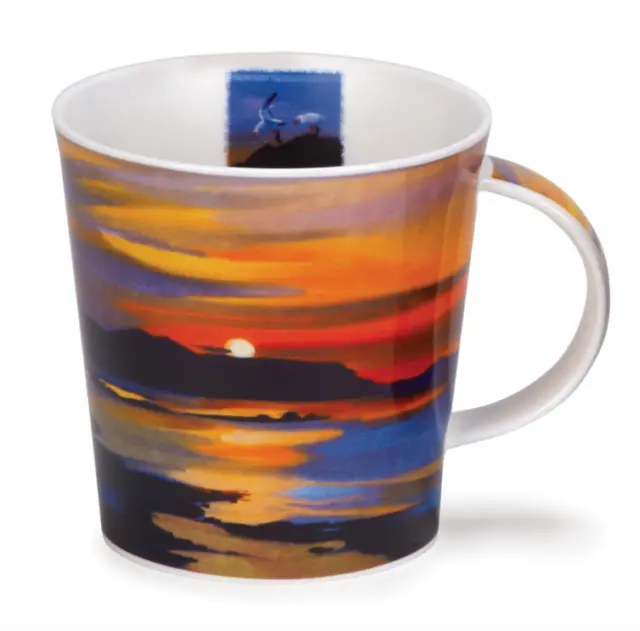 Lovely Dunoon Red Skies Scottish Sunset Fine Bone China Mug Cairngorm Shape