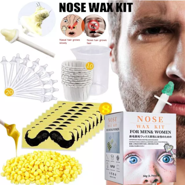 Nose Ear Hair Removal Wax Kit Painless & Easy Remove Nasal Waxing Unisex 50g