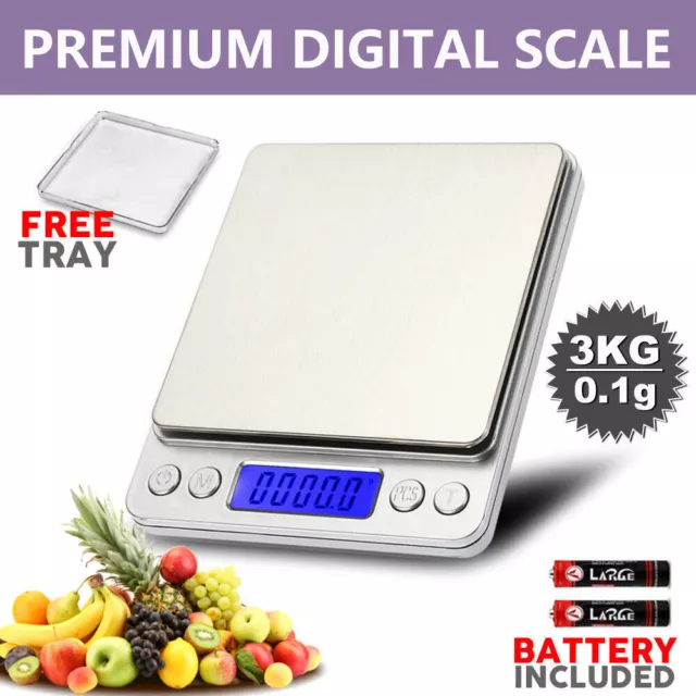 Original 3KG/0.1G Digital Kitchen Scale Food Coffee Weighing Scale