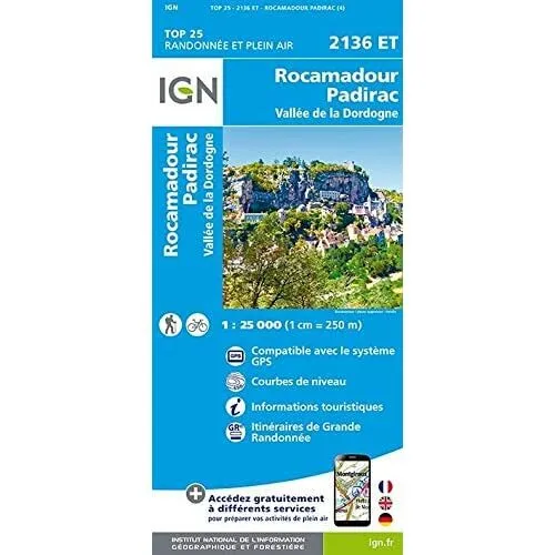 Rocamadour / Padirac / Vallee de la Dordogne: 2018 - Sheet map, folded NEW  03/0