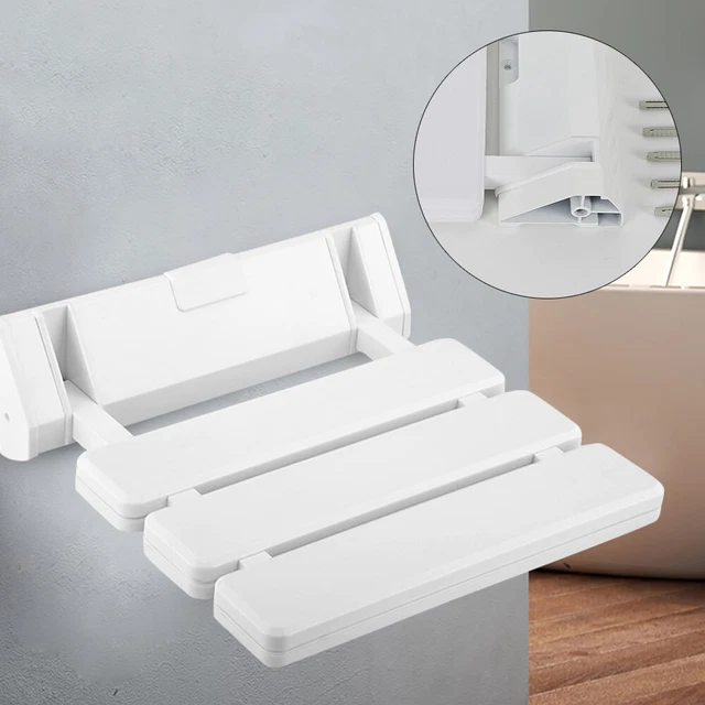 Duschsitz Duschstuhl klappbar Badhocker Wandhocker für Spa Bad 130kg Weiß DE