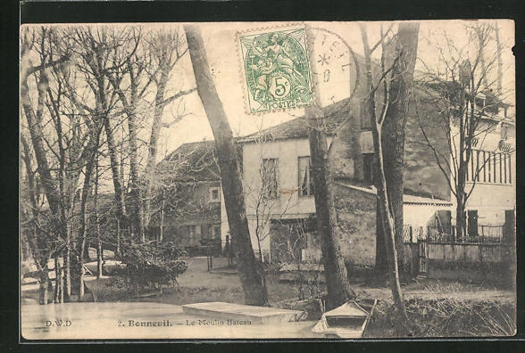 CPA Bonneuil, Le Moulin Bateau 1907