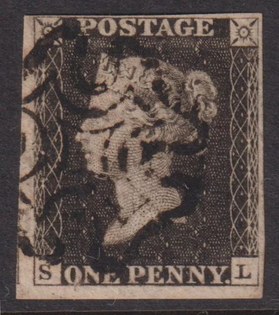 GREAT BRITAIN - 1840 QV PENNY BLACK 4 Margins MX  SG 2 FU  Cv £625 [E3297]