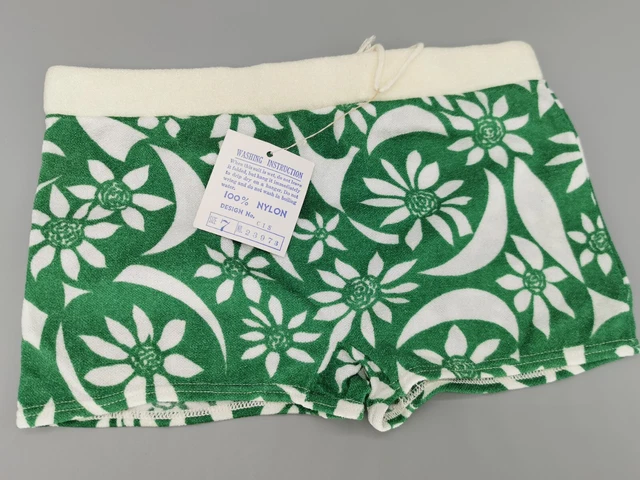 Costume da bagno originale anni 60 nylon pantaloncini swim trunks taglia 7 L XL vintage retrò uomo
