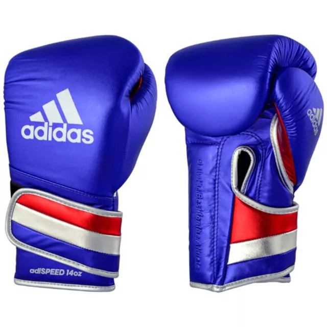 Adidas Adispeed Strap Metallic Blue/Red/Silver Boxing Gloves