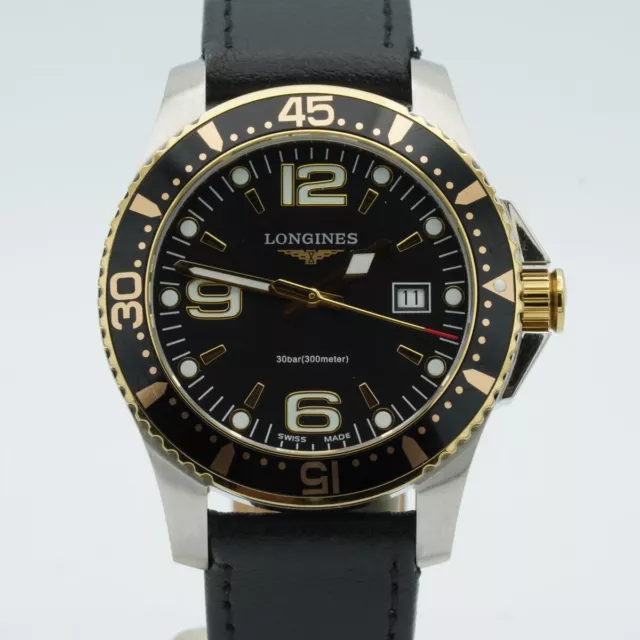 LONGINES CONQUEST QUARTZ Men's Watch 1 9/16in Steel/Gold L3.640.4 Black ...