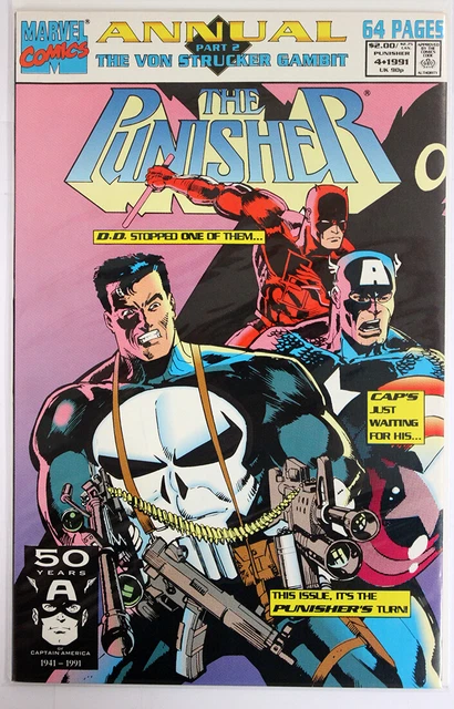 1991 Marvel Comics Punisher Annual #4 Pt.2 Von Strucker Gambit Super Clean LOOK!
