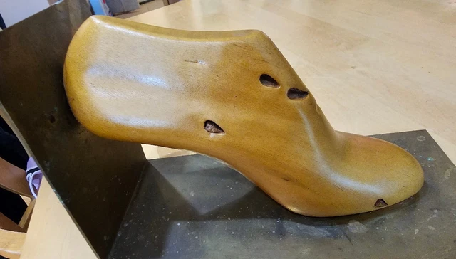Mounted Vintage Cobbler Wooden Shoe Form Mold. Wood in Great Condition.