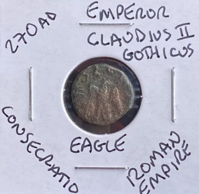 Roman Eagle Ancient Roman Coin 270 AD Emperor Claudius II Gothicus Genuine