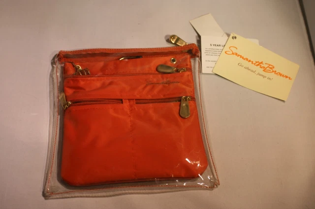 Samantha Brown Crossbody Bag Travel or Everyday Orange Adjustable Strap ~ NWT 2