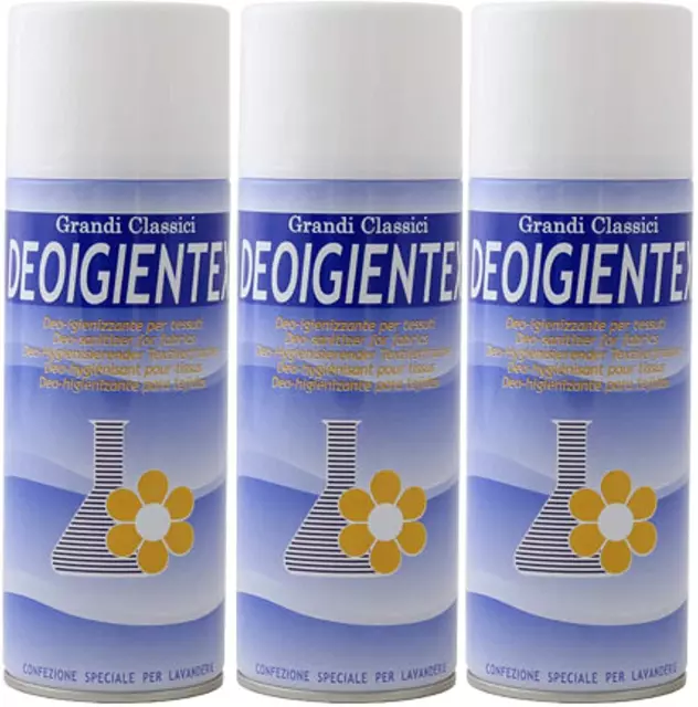 3 X RAMPI DEOIGIENTEX Deodorante Igienizzante Tessuti ambienti Antitarme 400 ml