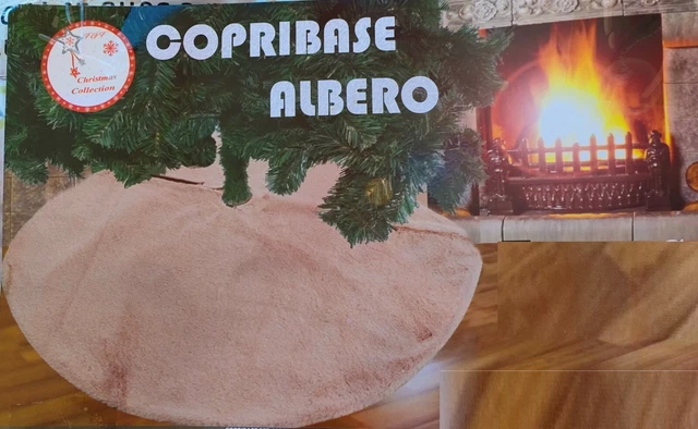 tappetino base albero di natale rosa decorazione copri base sotto albero tappeto