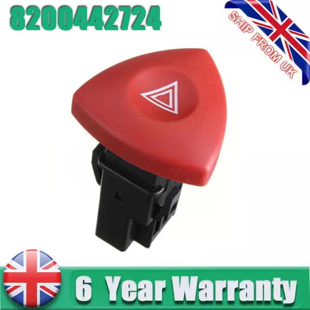 Hazard Warning Light Switch Button For Nissan Primastar Vauxhall Vivaro Renault~