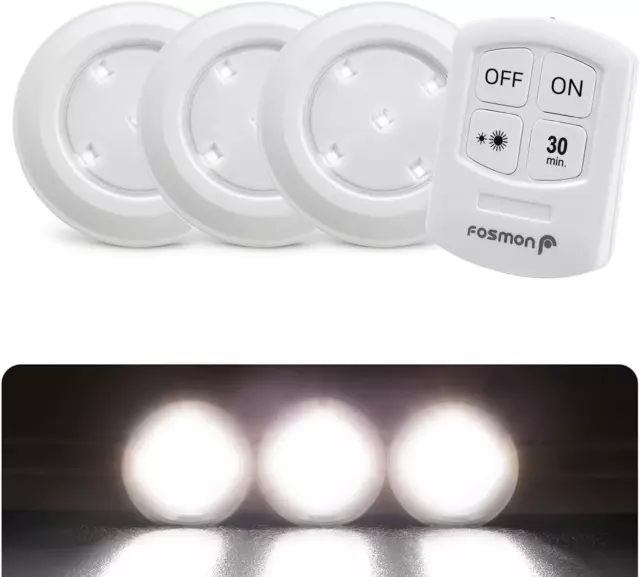 Spot LED Sans Fil Autocollant Dimmable - Lampe Placard à Pile avec  Télécommande (RGB)