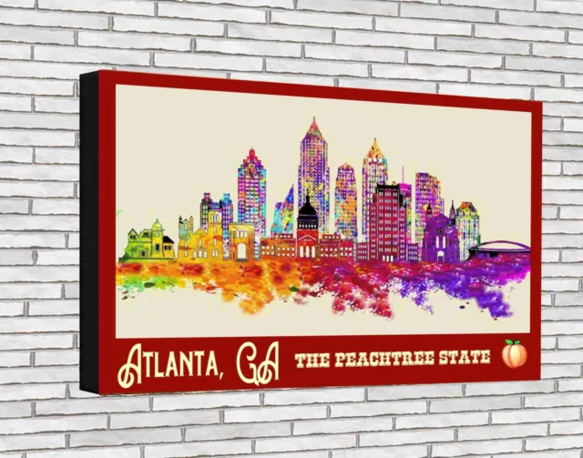 Atlanta Travel Poster, Canvas Wrap, Framed, Metal Tin Sign, Greeting Cards