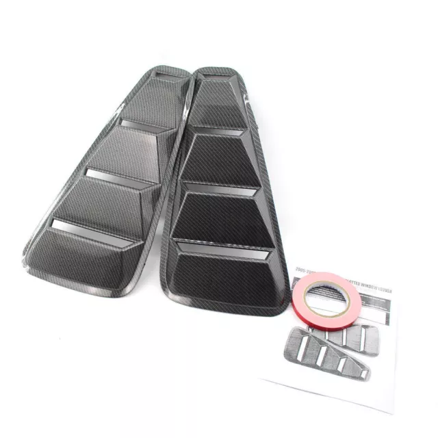 Set Side Quarter Window Louver Cover Scoop Carbon Fiber for Ford Mustang 2005-09
