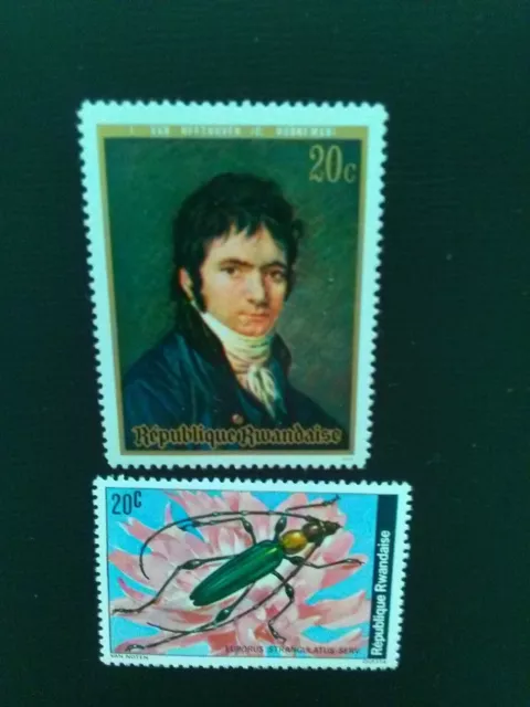 Rwandaise Mnh Stamps 1971 Beethoven  1978 Fauna Insects 20 Cent Multi-Coloured.