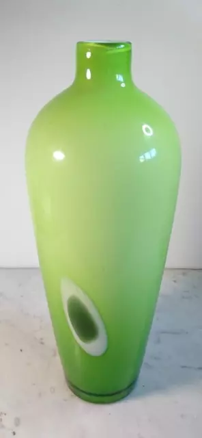 Grand Vase Soliflore en Verre Soufflé Art Moderne dans les Dégradés de Verts