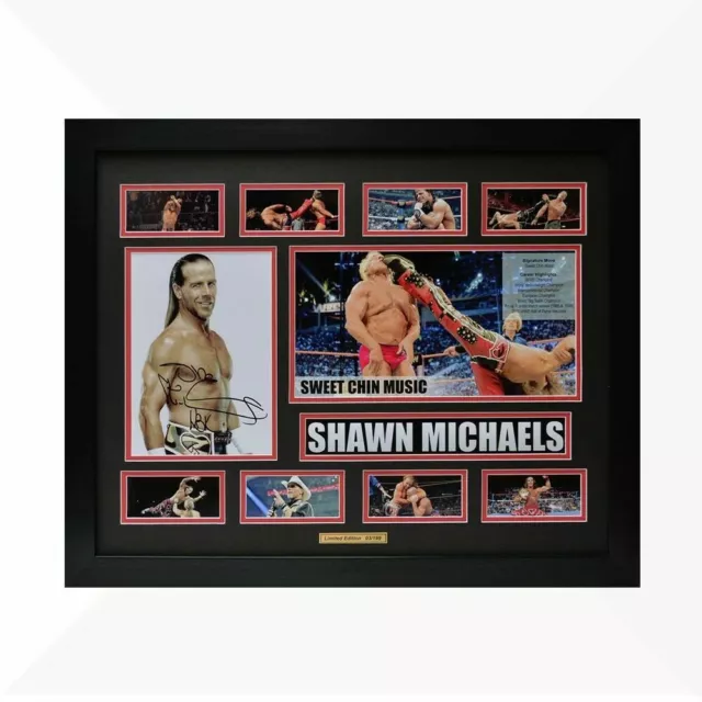 Shawn Michaels WWE Signed & Framed Memorabilia - Black/Red Limited Edition