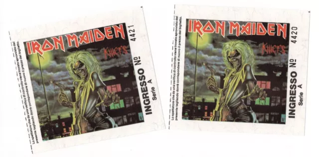 IRON MAIDEN - Coppia di biglietti del tour Killers del 1981 in Italia