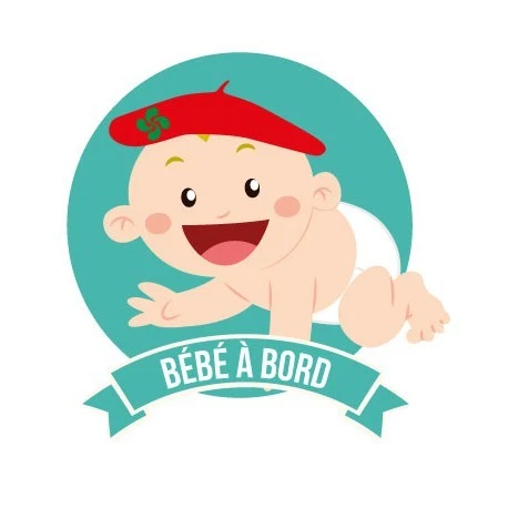 Autocollant Bébé Motard - Carré Jaune, Logo 3-3, Marque Bearn, Neuf Sous Emballage