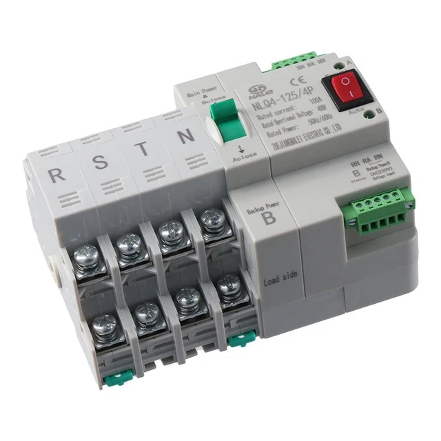 100A AUTOMATIC TRANSFER Switch, Electrical Selector Switches Din Rail