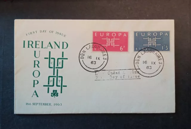 Sobre Primer Dia Fdc Irlanda 1963 Europa Cept