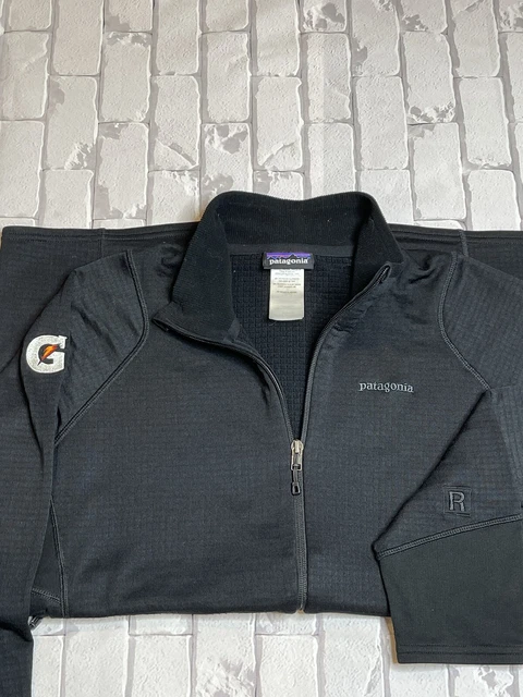Patagonia Regulator R1 Full Zip Polartec Waffle Fleece Jacket Black Mens XL LOGO