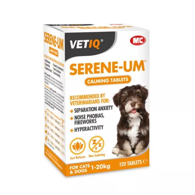 Serene-UM Calm for Hyperactive Cats & Dogs 1-20kg 120 Tablets Soothes Aggression