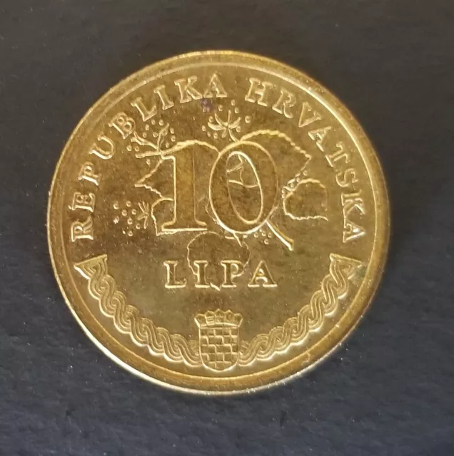 Croacia 1997 ~ 10 monedas Lipas ~ km # 6 ~ planta de tabaco