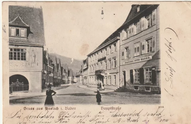Alte Ak---Haslach In Baden-1904-Mit Brauerei Otto Haser