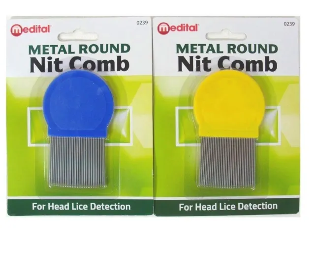 METAL ROUND NIT COMB Hair Fine Tooth Toothed Remove Head Lice Comb 2