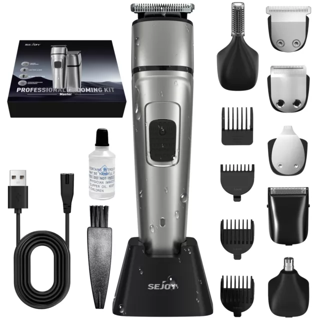 SEJOY Professional Mens Hair Clippers Beard Trimmer Barbers Cutting Haircut Kit 2