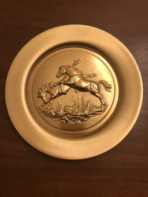 Goebel Wild and Free Horses 8” Lim. Ed. Plate-Gold