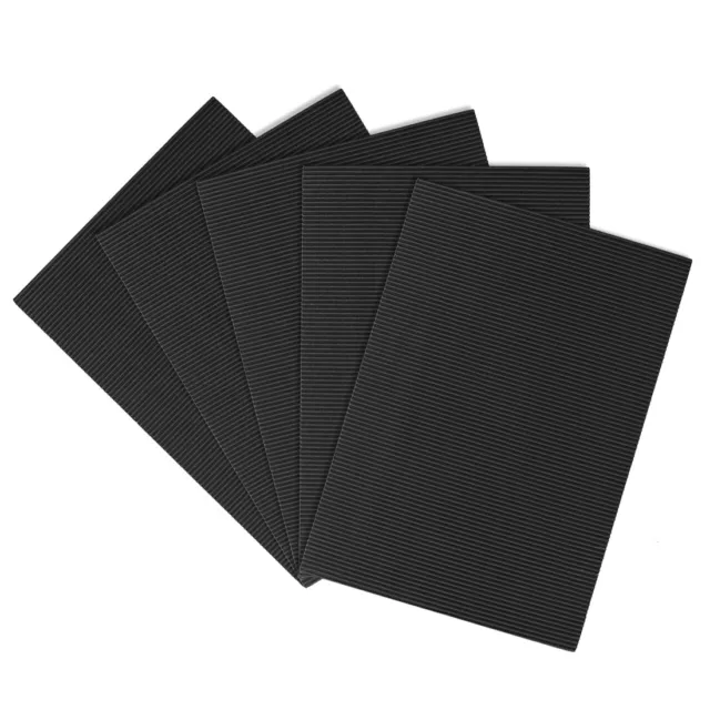 5pcs Corrugated Cardboard Paper Sheets,Black,7.87-inch  x 11.84-inch