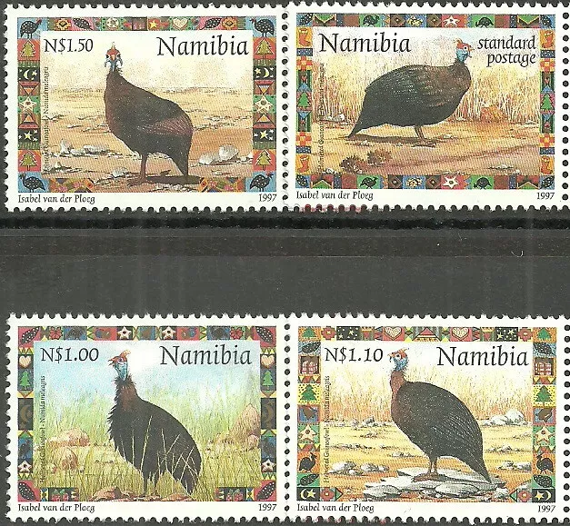Namibia - Helmperlhuhn Satz postfrisch 1997 Mi. 871-874