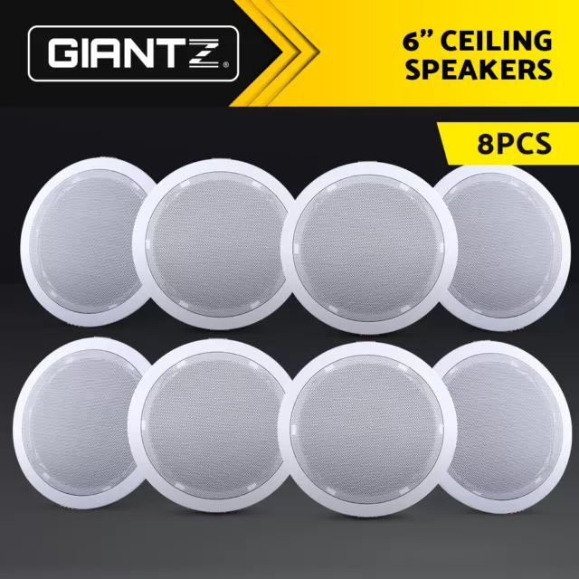 Giantz 6''Ceiling Speakers In Wall Speaker Home Audio Stereos Tweeter 8pcs