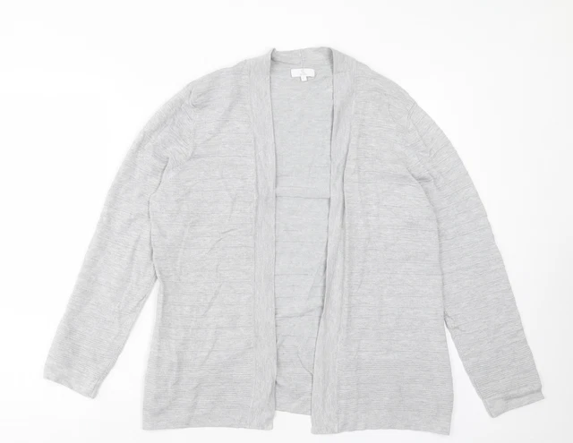 Cardigan da donna grigio scollo a V viscosa taglia L