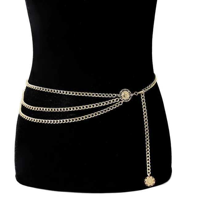 Women's Vintage Chain Belt Wedding Belt Body Belly Chain Waist Chain Belt for