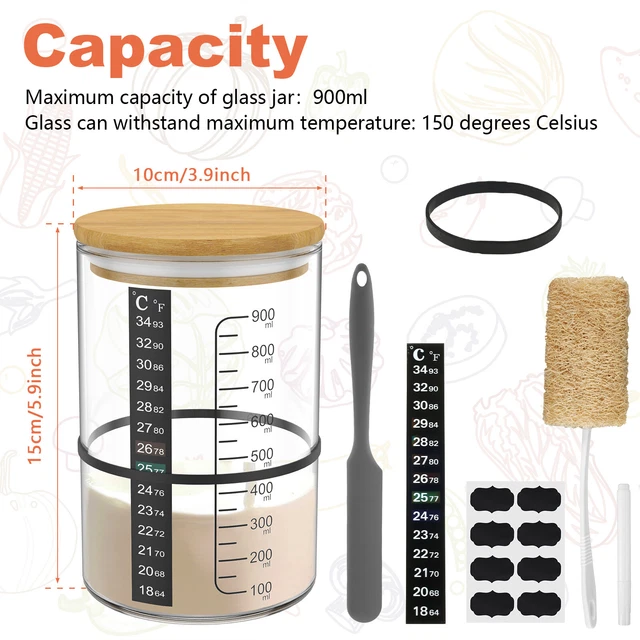 Zuurdesem Starter Container Glas 900ml